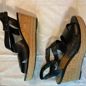 Franco Sarto black wedges